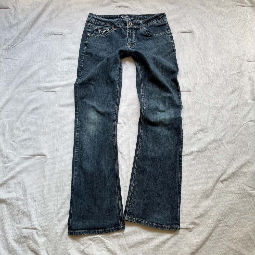 Y2K Angels Jeans Dark Wash Bootcut lowrise Jeans